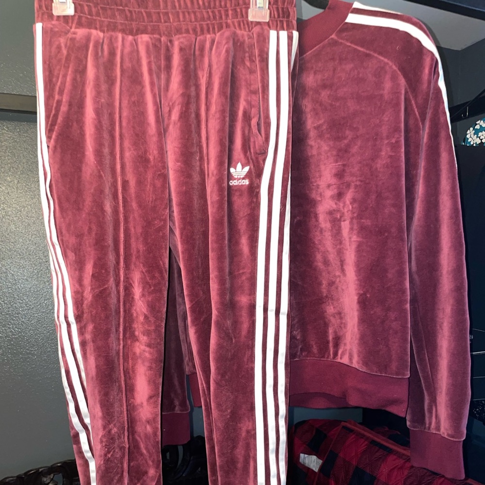 Adidas Velour Crewneck Sweatsuit